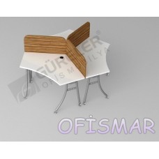 7316- Ofismar Terminal Masa Metal Ayaklı 3 lü